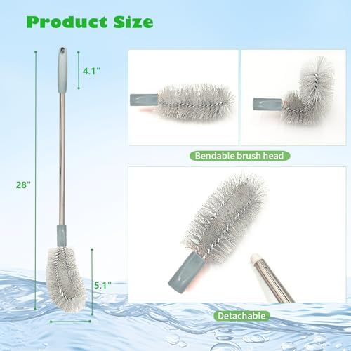 2-Pack Bucket Brush, Kettle Brush, Cleaning Extra Long Bottles, Gallon Jug - Image 7