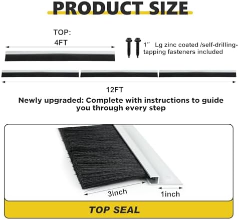 DoubleFill 12ft Roll up Garage Brush Seal - Image 2