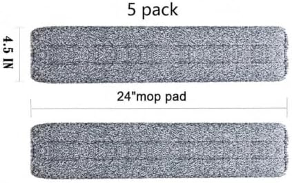 24" Microfiber Mop Pads Reusable Mop Heads 5 Pack - Image 2