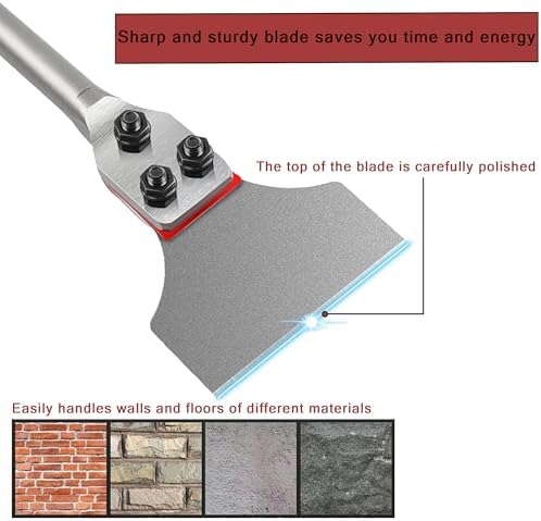 SDS Plus Floor Scraper 5 in. x 12 in. Wide Tile Flooring Adhesives Remover - Image 3