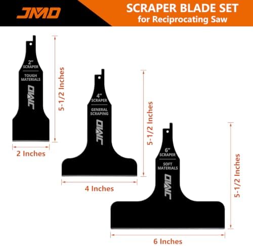 JMD 3-Piece Reciprocating Saw Scraper Blades Set, Scraping Tool Attachment - Image 2