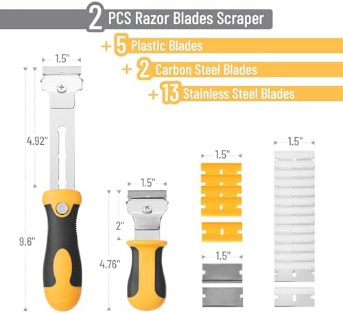 Bates- Razor Blade Scraper Set, 2 Pack, Standard & Adjustable Handle - Image 2