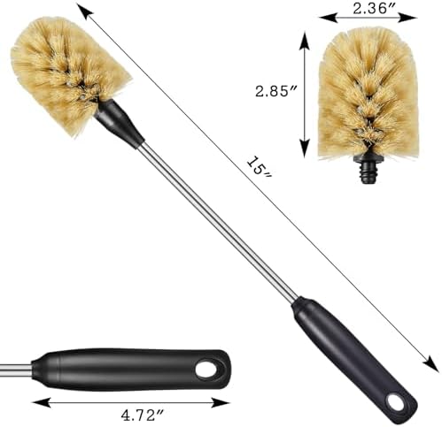 Bottle Cleaning Brush with 2 Replaceable Heads, 15 in - Image 4