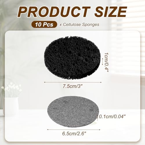uxcell 10Pcs Cellulose Sponges, Round Kitchen Clean Sponges Non-Scratch - Image 2