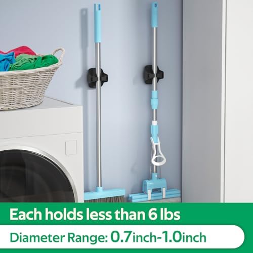 reliahom Broom Holder Wall Mount Mop Grippers organizer wall hanging - Image 5