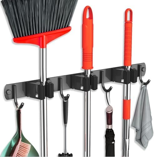 Mop and Broom Holder Wall Mount, Upgraded Broom Hanger Wall Mount, Stainless by FODARSAI