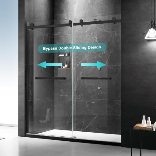 Framed Shower Door, Matte Black - Image 4