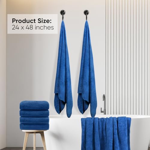 HOMEXCEL 6PK Bath Towel Set, 24x48 in, Absorbent&Quick Dry Towels - Image 2