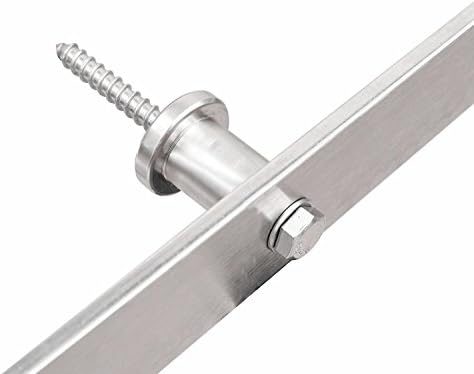 Stainless Steel J-Shape Basic Contemporary Sliding Barn Door Hardware Kit - Image 3