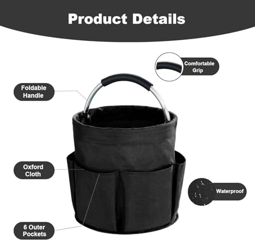 17L Cleaning Caddy with Handle, Cleaning Supplies Organizer, Foldable Storage - Image 5