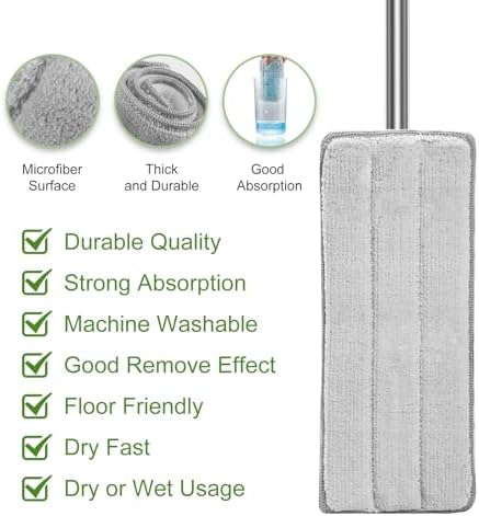 Mop Pads Mop Head Refill Washable Wet/Dry Mops Flat Compatible - Image 5
