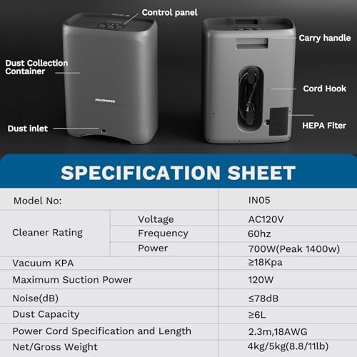 Pro Touchless Vacuum Automatic Dustpan, 6L electric dustpan - Image 6