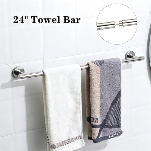 Polished Chrome Bathroom Hardware Accessories Set 5 Piece, Stainless Steel Bath - Image 2