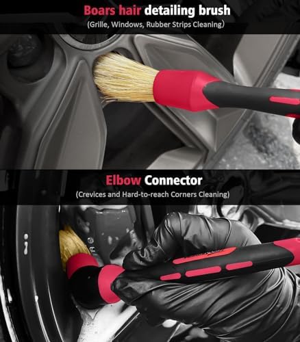 YeewayVeh 6PCS Motorcycle Cleaning Kit, Bendable Wheel Tire Brush - Image 4