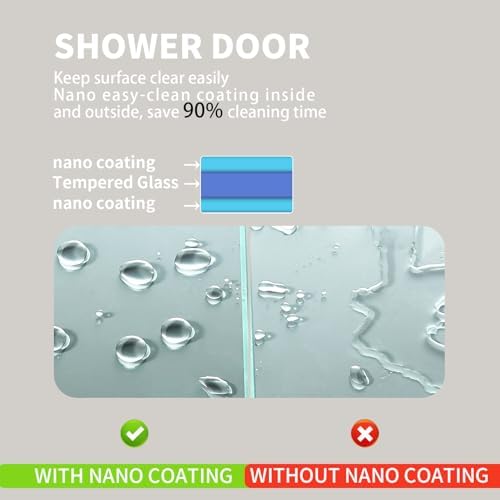 Shower Screen 34" x 74" Shower Wall Panel Matte Black - Image 5
