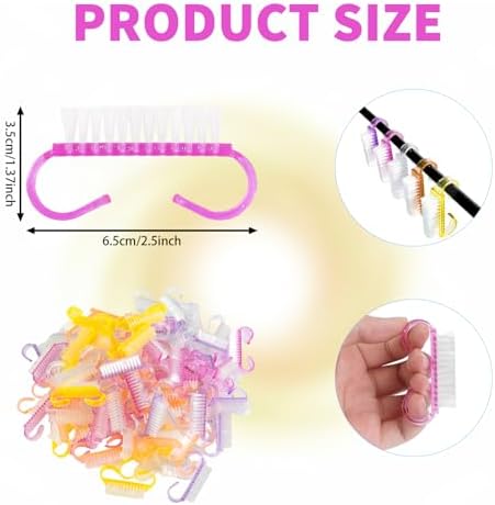 420 Pcs Handle Grip Nail Brush Multicolor, Fingernail Scrubbing - Image 2