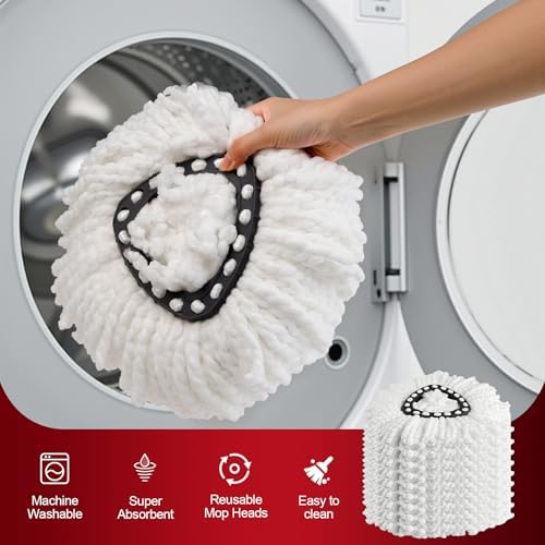 20 Pack Spin Mop Refills, 100% Microfiber Spin Mop Replacement Head - Image 4