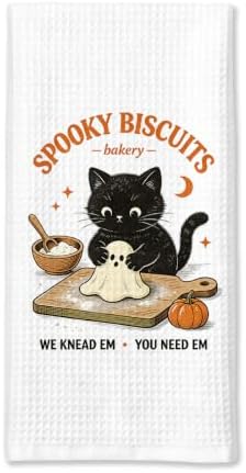 Funny Ghost Cat Kitchen Towels Home Kitchen Decor Hostess Gifts by Sldpngo