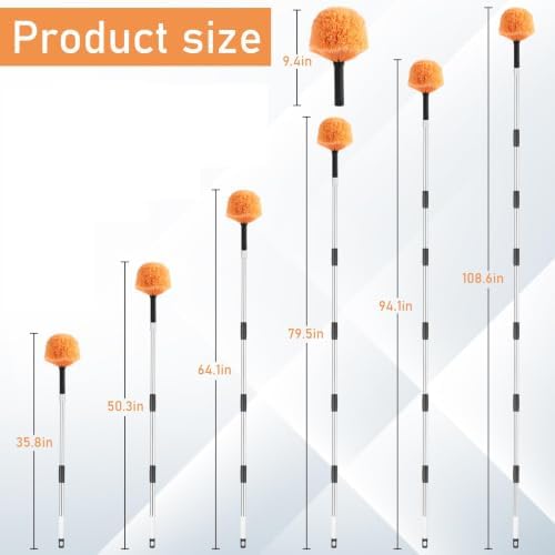 Cobweb Duster with Extension Pole - 9 FT Adjustment Spider Web Brush - Image 2