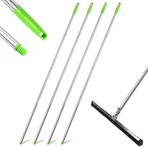 4 Pack 57.5-Inch Stainless Steel Floor Squeegee Replacement Handles, 3/4-Inch by Lanties