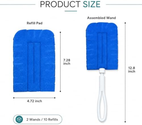 10 Pack Duster Refills with 2 Dusting Wands Reusable Pads - Image 2