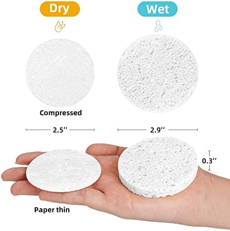 120-Count White Compressed Facial sponges - Image 2