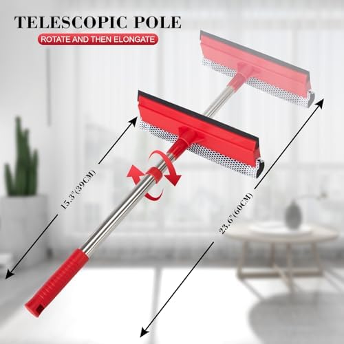 Professional Standard Window Squeegee, 2-in-1 Window Cleaner Sponge and Soft - Image 3
