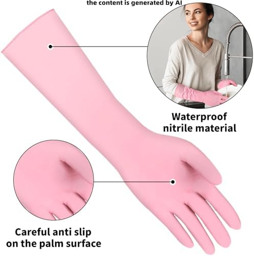 Long Sleeve 15inch Durable Nitrile Disposable Gloves Blue 30PCS - Image 2