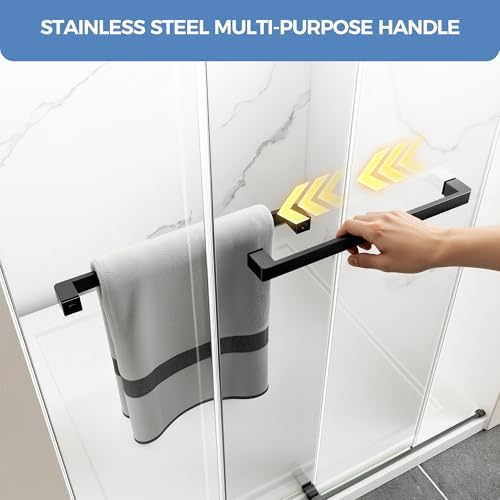 Frameless Stainless Steel Sliding Shower Door, 44-48" W x 76" H - Image 6