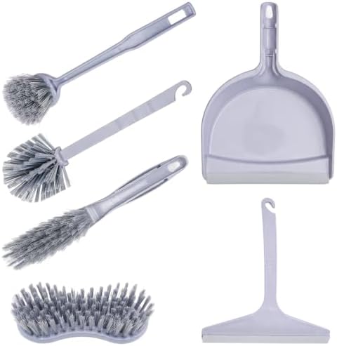 6 Pcs Small Broom and Dustpan Set, Portable Handheld Sweeping Brush Combo by Unknown