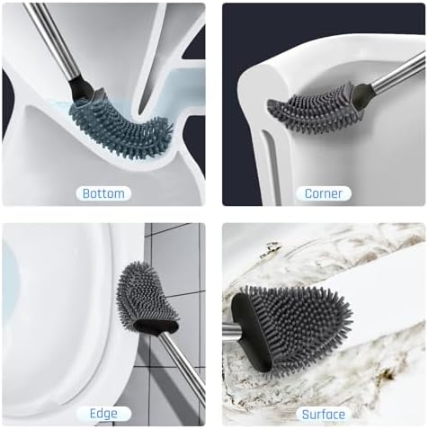 Sellemer Silicone Toilet Brush, Ventilation Slots Base Holder 4 Pack - Image 2