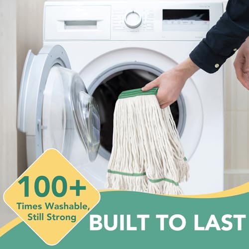 6 Pack Commercial Mop Head Replacement – Heavy Duty Mop Head - Image 3