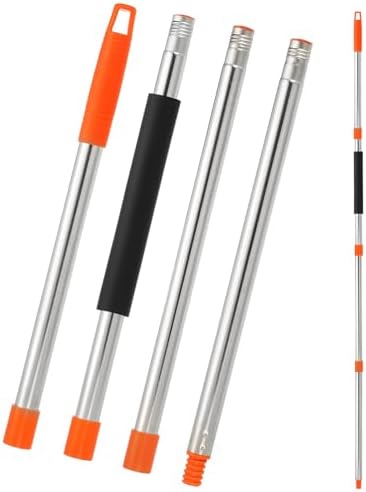 uxcell Spin Mop Replacement Handle 4 Section 30"-to-58 Orange by uxcell