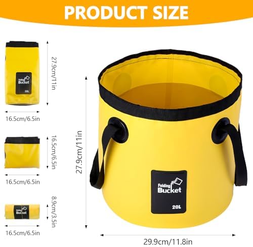 4 Pcs 5 Gallon Bucket Collapsible Foldable Buckets - Image 2