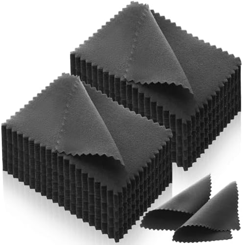 Tatuo 200 Pieces Silver Polishing Cloth Dual-Sided, Dark Gray by Tatuo