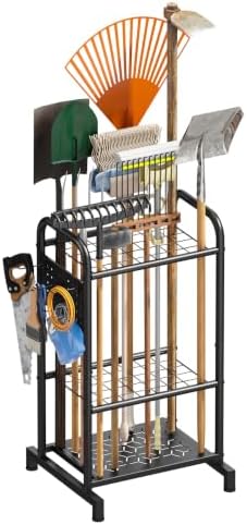 viewcare Garden Tool Organizer, Garden Tool Rack and Storage, Heavy Duty Steel by VIEWCARE