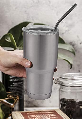 Hiware 12-Pack Black Stainless Steel Straws Reusable - Image 4