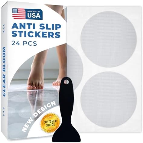 Clear Bloom Anti-Slip Shower Stickers, Non-Slip Bathtub Floor Grip, 24 Pack by ClearBloom