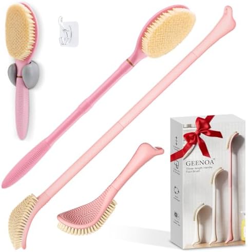 Foot Brush & Back Scrubber Set, 27.5'' Adjustable Foot Scrubber by GEENOA