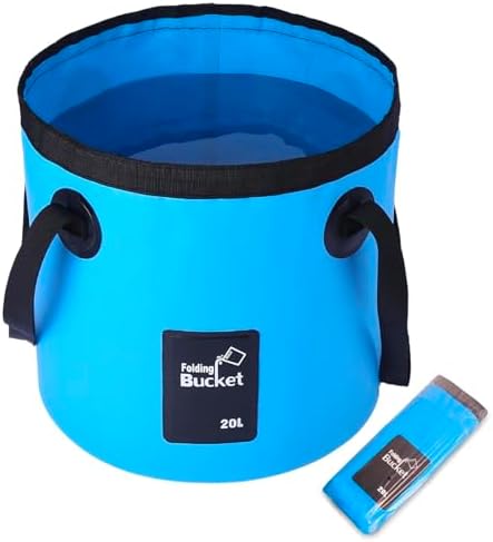 Collapsible Bucket with Handle, Lightweight 5 Gallon 20L by Wlikn