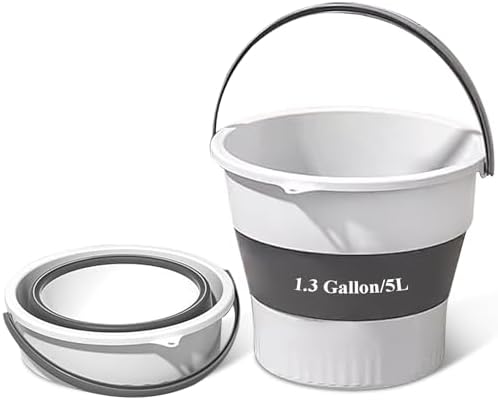 Collapsible Bucket 1.3 Gallon/5L Small Capacity Foldable Cleaning Buckets by INVODA