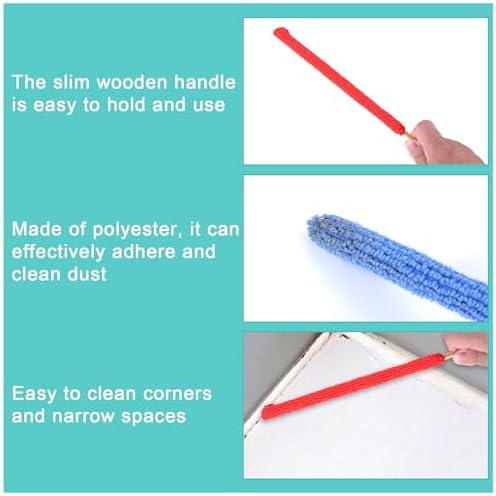 12 Pcs Small Duster Microfiber Detail Duster Sticks Fan Cleaning Brush Fan - Image 3