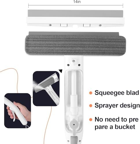 4 in 1 Window Squeegee with Wastewater Tray, Window Cleaner Tool with Spray - Image 4