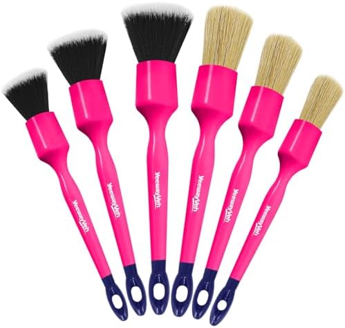 YeewayVeh 6PCS Car Detailing Brush Set, Boars Hair & Ultra Soft by YeewayVeh