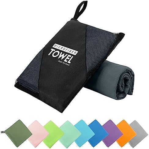 Microfiber Travel Towel, Quick Dry Camping & Gym Towel. Compact by ZIUDBOC