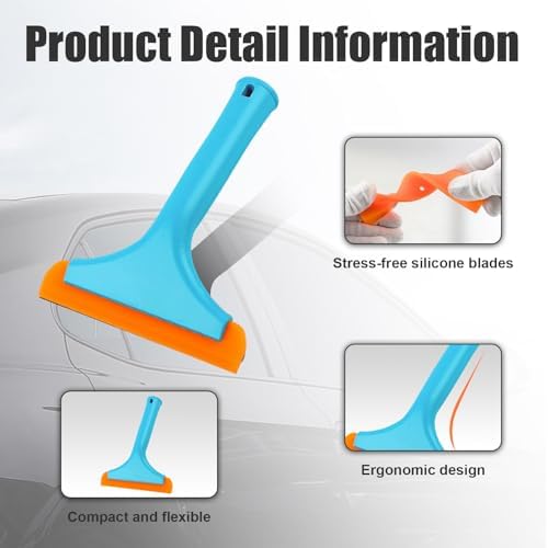 Ziciner Small Silicone Window Squeegee, Car Windshield Water Blade Squeegee - Image 4