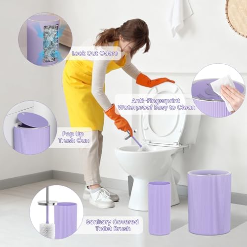 Purple Bathroom Accessories Set - Image 4