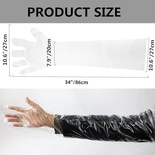 50pcs Long Disposable Gloves, Extra Long Full Arm 34inch - Image 2