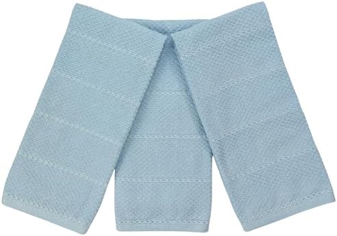 Light Baby Blue Kitchen Hand Dish Towels, 100% Cotton - Image 6