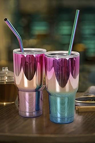 Hiware 12-Pack Rainbow Metal Straws Reusable - Image 4